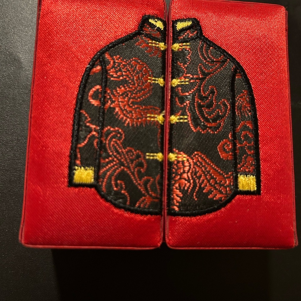 Red and Black Embroidered Box